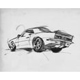 thumbnail image 2 of Warren, Annie 24x20 Gold Ornate Wood Framed with Double Matting Museum Art Print Titled - Classic Car Sketch II, 2 of 4