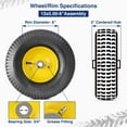 thumbnail image 3 of MaxAuto 13x5.00-6 Front & 16X6.50-8 Rear Tire & Wheels for Lawn Riding Mowers Set of 4, 3 of 7