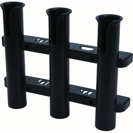 Black Mounting Pole - SeaDog 325039 Black 3 Pole Side Mount Rod Holder, Includes Hardware