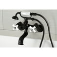 thumbnail image 2 of Kingston Brass KS226PXORB Kingston Three-Handle 2-Hole Wall Mount Clawfoot Tub Faucet with Hand Shower in Oil Rubbed Bronze, 2 of 7