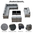 thumbnail image 3 of Ovios 12 Pieces Outdoor Furniture All Weather Wicker Patio Conversation Sectional Sofa Set with Side Table for Garden Backyard, 3 of 6