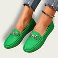 thumbnail image 5 of Womens Green Loafers Flats Slip On Synthetic Faux Leather Comfort Shoes for Work Casual Everyday,Size 10, 5 of 6