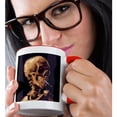 thumbnail image 2 of 3dRose, van Gogh - Skull of a Skeleton with Burning Cigarette, 15oz Two-Tone Red Mug, 2 of 7