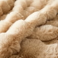 thumbnail image 5 of Eurhowing Faux Furry Bubble Throw Blanket, 40×63 Inches Super Soft Fluffy Plush Shaggy Blanket for Couch Chair Sofa, Thick Warm Cozy Fuzzy Fleece Blanket, Beige, 5 of 8