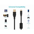 thumbnail image 6 of Monoprice USB 2.0 Cable - 6 Feet - Black | USB Type-A Male to Micro Type-B 5-pin Male 28/24AWG Cable with Ferrite Core, Gold Plated, 6 of 6