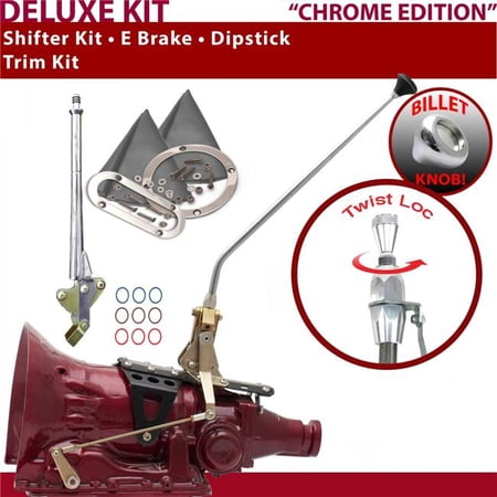 American Shifter 727 Shifter Kit Chrome 16 in. E Brake Trim Kit Dipstick for F1C1D