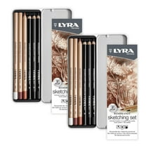 Lyra Rembrandt Monochrome Sketching Pencil Set, Metal Tin, Assorted, 6 Piece, 2 Pack