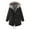 Black, variant on AOOCHASLIY Fall Clothes Women's Winter Long Thickening and Velvet Keeping Warm Casual Coat with Hat