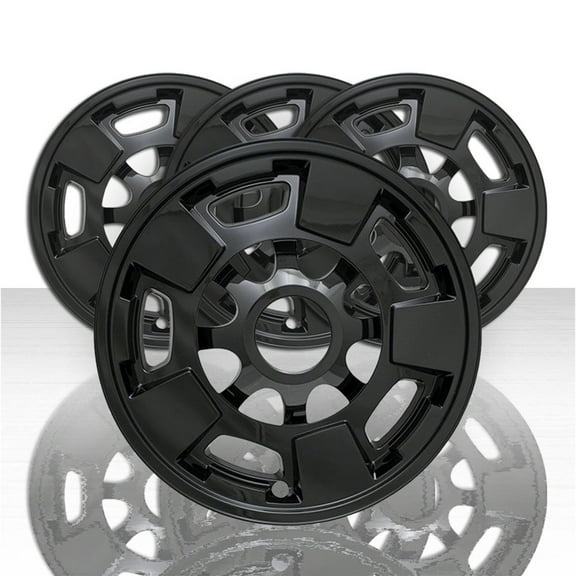 Set of 4 17' 5 Spoke Wheel Skins for 11-19 GMC Sierra 2500/3500 HD - Gloss Black