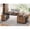 Brown, variant on SEDETA 77.1" Executive Large Electric Standing Desk, Height Adjustable Sit Stand Desk with 2 Drawers, Storage Cabinet & Charging Port for Home Office, Brown