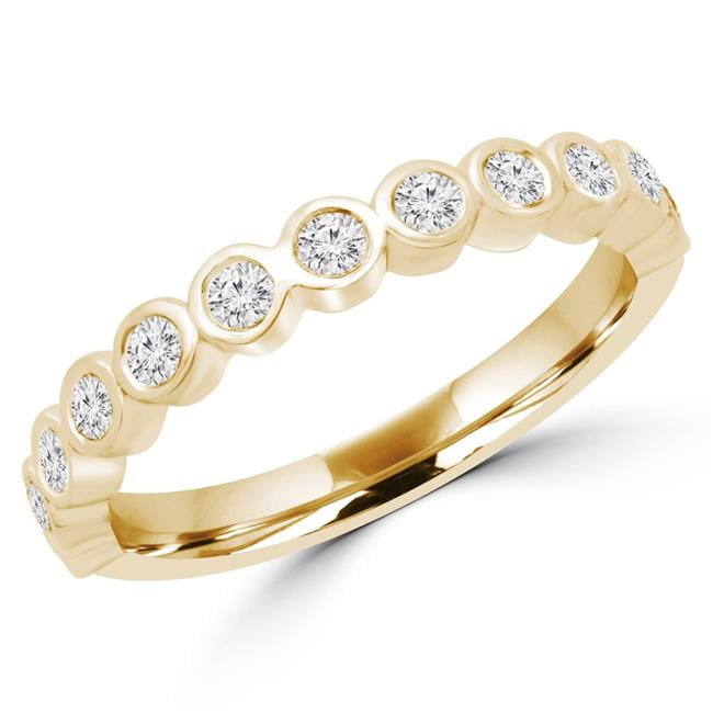 Details about   0.15carat Prong Set Round Cut Diamonds Half Eternity Ring in 9K Yellow Gold 