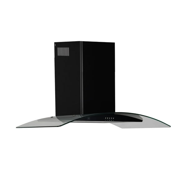 Campana de Cocina Extractora de Pared AVERA En Acero Inoxidable y Vidrio Templado 90 Cm Negra CEV90N