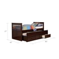 thumbnail image 3 of Phillips Twin Size Captain Bed with Trundle Bed & 3 Drawers, Brown, 3 of 4
