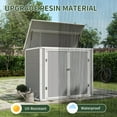 thumbnail image 3 of UDPATIO 41 Cu.Ft Horizontal Storage Shed Outdoor, Weatherproof Resin Storage Shed with Floor Thickened, Gas Spring, Lockable Doors for Trash Can Storage, Tools, Lawn Mower, for Patio, Sand, 3 of 9