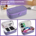 thumbnail image 4 of Estuche para Lápices y Lapiceras de Gran Capacidad - Organizador con 4 Compartimientos, Lona Resistente, Plumones y Material (Morado), 4 of 4