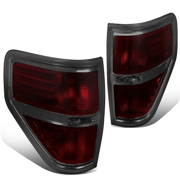 DNA Motoring TL-ZTL-006-CHSM For 2009-2014 Ford F-150 Pair of Tail Lights Rear Brake Lamps Smoked Red Lens