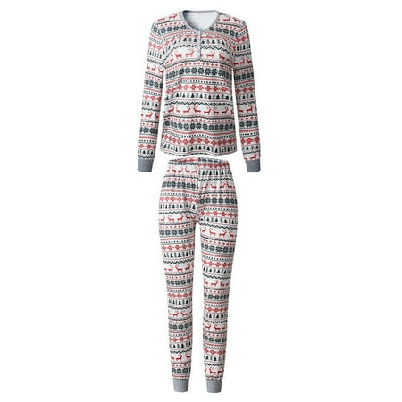 

Family Look Christmas Family Matching Clothes Parent-child Printing Home Service Cotton Soft Two-piece Family Christmas Pajamas Mom S