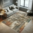 thumbnail image 5 of Ambesonne Bohemian Decorative Rug Carpet, Zigzag Herringbone Squares, 5' 1" X 7' 5", Grey Sepia and Cinnamon, 5 of 5