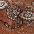 thumbnail image 3 of 3-Piece King Size Bedspread Coverlet Set - Orange Mandala Quilt with 2 Pillow Shams, Microfiber, 3 of 7