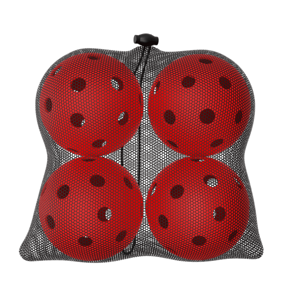 Pro Indoor Pickleballs USA Pickleball Approved Official 26 Hole Balls Free Mesh Bag Red