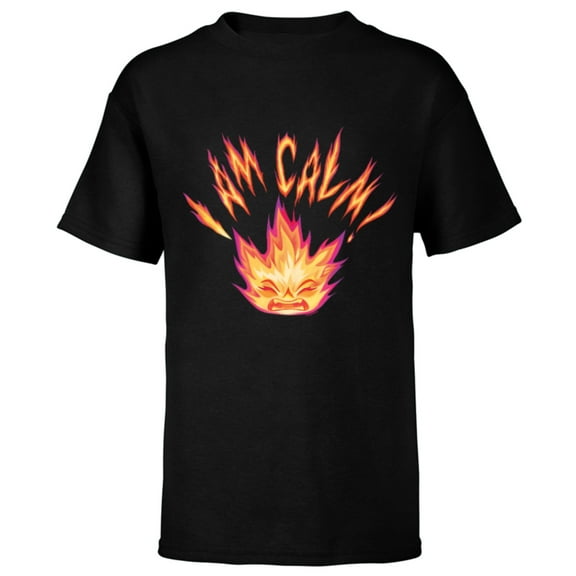 Disney and Pixar’s Elemental Ember Lumen I Am Calm! - Short Sleeve T-Shirt for Kids - Customized-Black