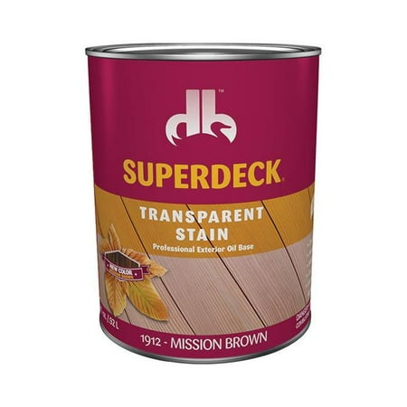 Wood Deck Refinishing Products Superdeck 1524024 Transparent Satin Mission Brown Penetrating Oil Deck Stain, 1 qt. - Case of 6 ()