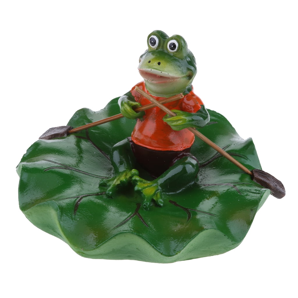 Floating Frog in Shower on Lily Pad for Garden Ponds a Useful Present or Gift 