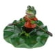thumbnail image 1 of Figura de rana flotante sobre hoja de loto con varios adornos creativos de animales Remo, 1 of 9