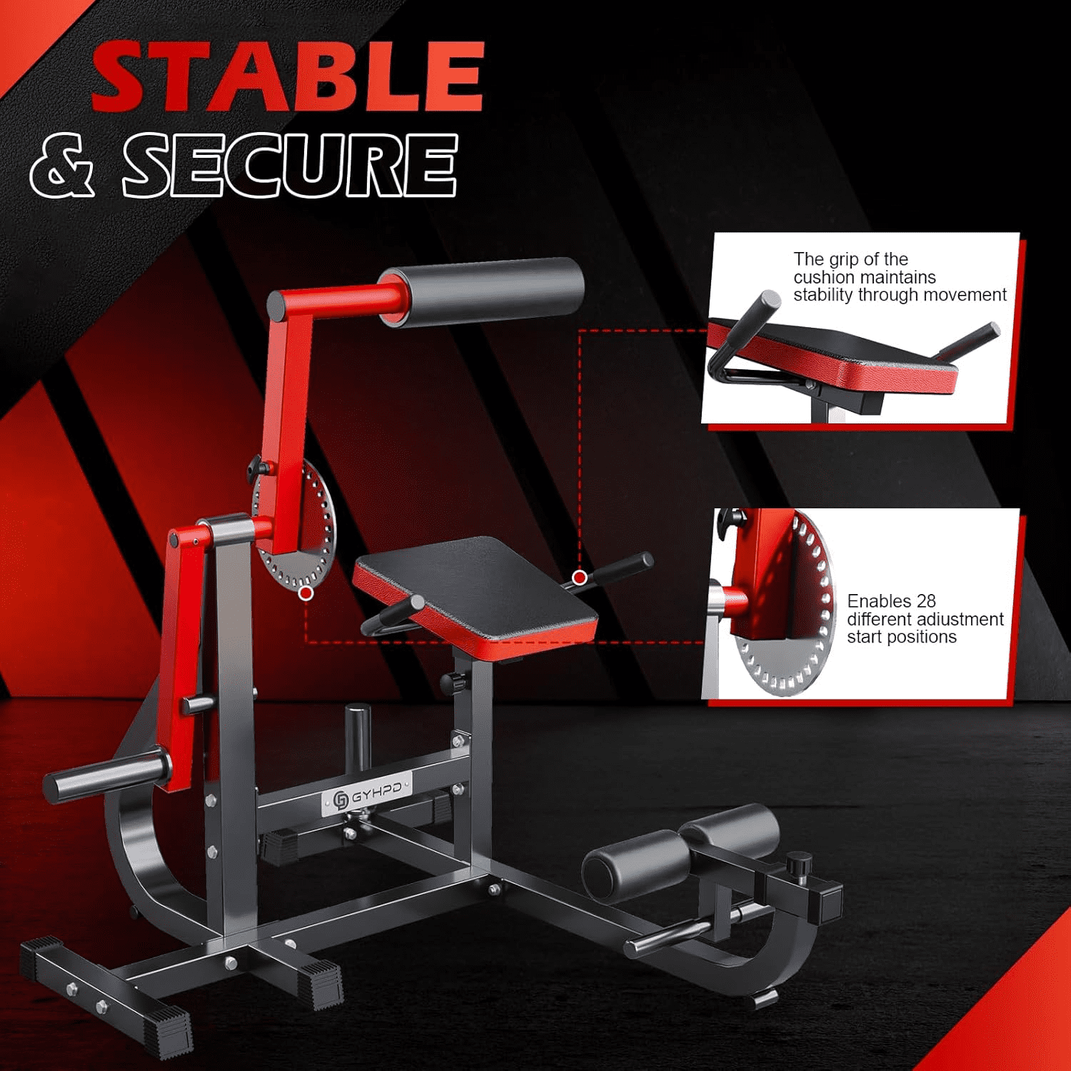 GYHPD Ab/Back Machine, AB Crunch Back Extension Machine with Armrests, Adjustable Core Muscle Strength Training Machine, AB Workout Machine for Upper Body Workout, Home Gym Equipment