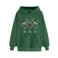 thumbnail image 4 of LEBONYARD Women's Trendy Hooded Drawstring Christmas Printed Pocket Front Sweatshirts Casual Long Sleeve Loose Warm Fit Regular Christmas Sweatshirts, 4 of 5