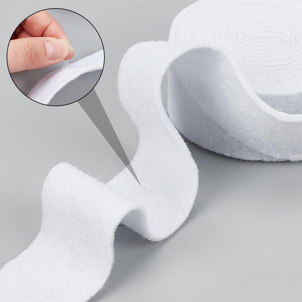 4 Roll Upholstery Cotton Rolls Cotton Batting Roll Cotton Blend Fleece Batting Needle-Punched Cotton Batting for DIY Crafts Quilts Jelly Roll Rugs Baskets 1.18inch Wide 1mm Thick