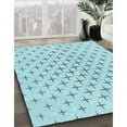 thumbnail image 3 of Ahgly Company Machine Washable Indoor Rectangle Transitional Electric Blue Area Rugs, 7' x 10', 3 of 7