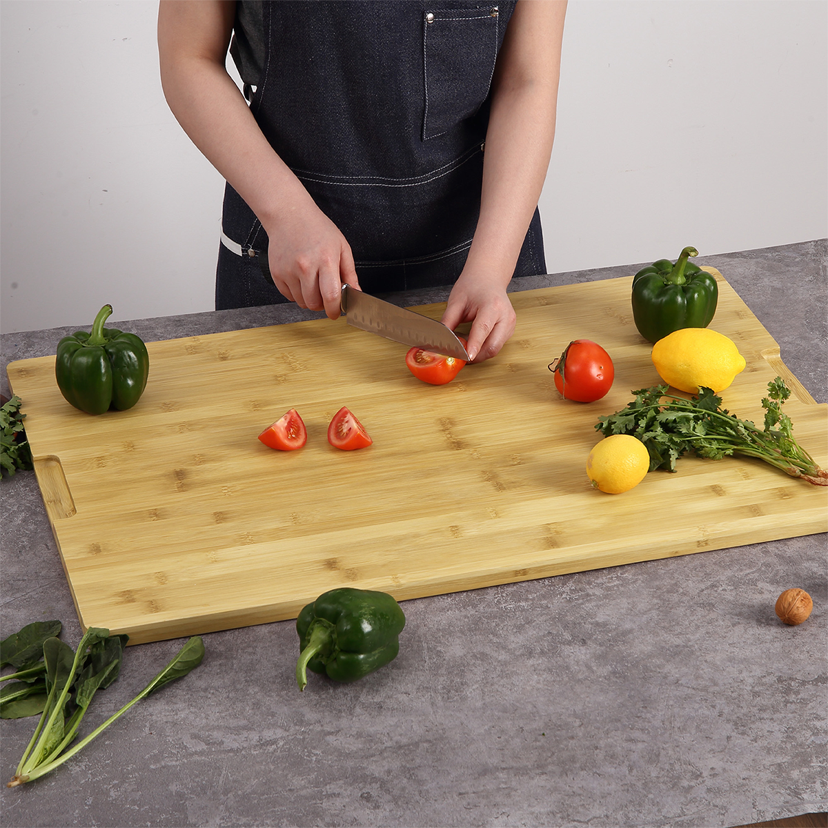 Extra Large Bamboo Cutting Board, 20x30 Inch Reversible Butcher Block with Juice Groove