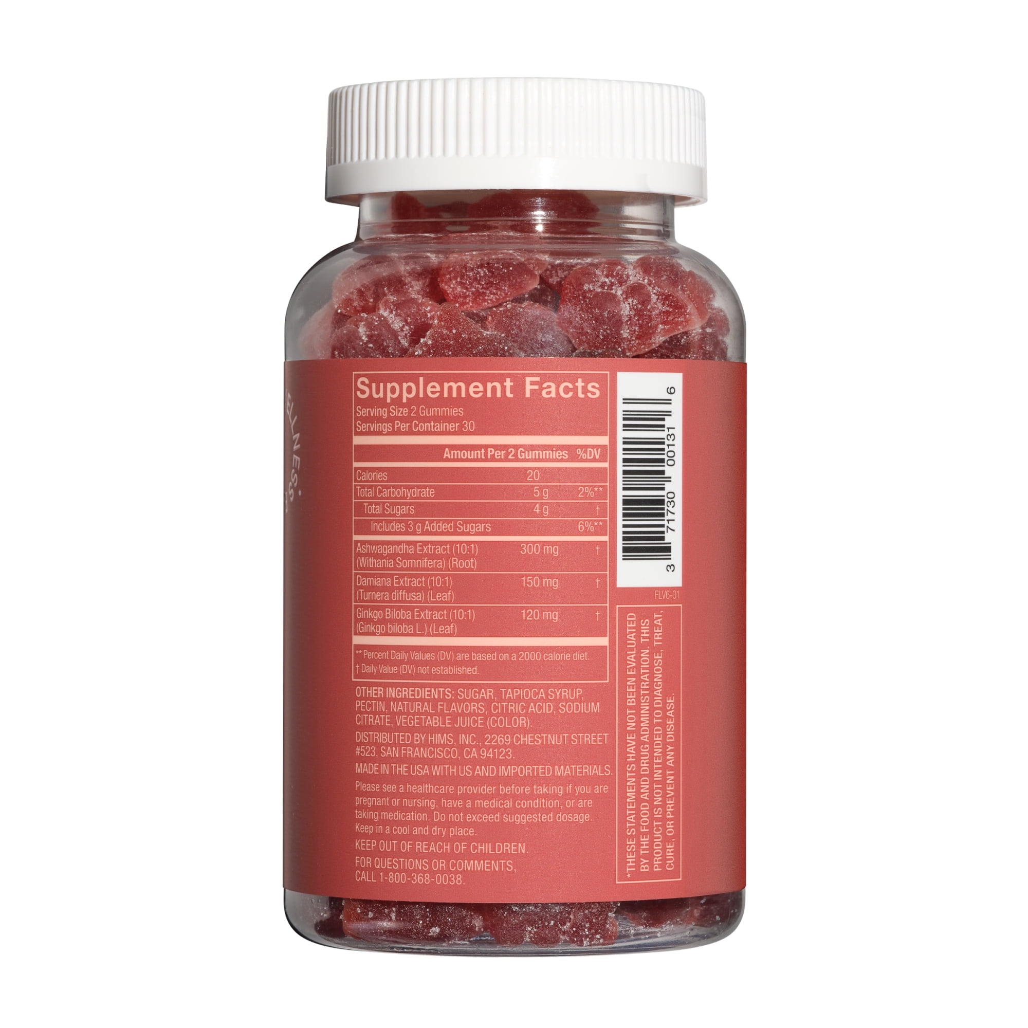 Hers Desire Libido Supplement Gummies with Ashwagandha Extract, Sweet Strawberry Flavor, 60 Count