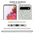 thumbnail image 6 of Compatible with Google Pixel 6A Case Glitter Shockproof,Google Pixel 6A Phone Case Bling Sparkly Soft TPU and PC Silicone Shiny Girl Women Thin Protective Cover (Silver), 6 of 14