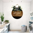 thumbnail image 5 of Farmhouse Bathroom Wall Decor - Rustic Framed Round Wooden Sign - Vintage Decoration for Toilet Washroom Restroom - 12 x 12 inch (Get Naked), 5 of 5