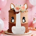 thumbnail image 4 of Horse Head Cake Topper with Floral Accent - Cute & Elegant Party Decoration Set, 4 of 7