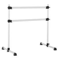 KFFKFF 4 Ft Aluminum Double Ballet Barre, Freestanding and Portable Stretching Bar for Home, Adjustable Height Dance and Fitness Equipment, Ideal for Pilates and Balance Workouts