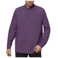 thumbnail image 1 of PEASKJP Men New Sweatshirt Stand Casual Button Solid Color Men Sweatshirt Top(Purple,L), 1 of 5