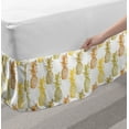 thumbnail image 2 of Pineapple Bed Skirt, Hand Drawn Simply Sketched Stamp Minimal Background Pineapples, Elastic Bedskirt Dust Ruffle Wrap Around for Bedding Decor, 4 Sizes, Olive Green Cinnamon, by Ambesonne, 2 of 2
