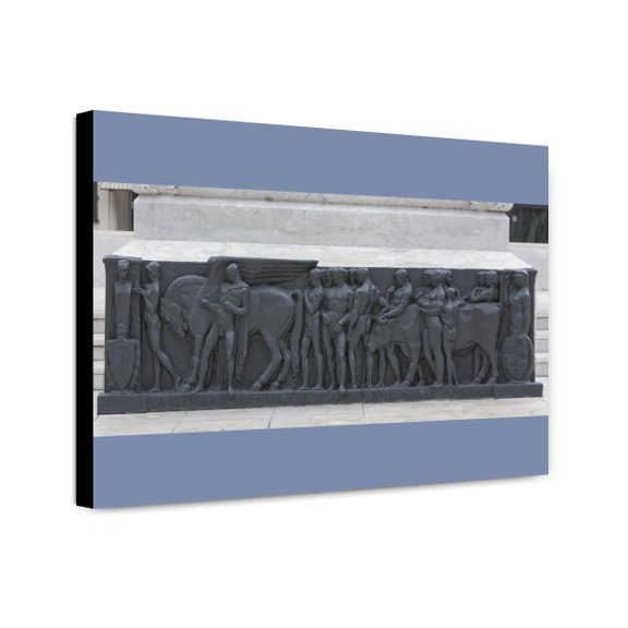 Canvas Print: Bas Relief Details Around The Statue Of Jose Marti Located In The