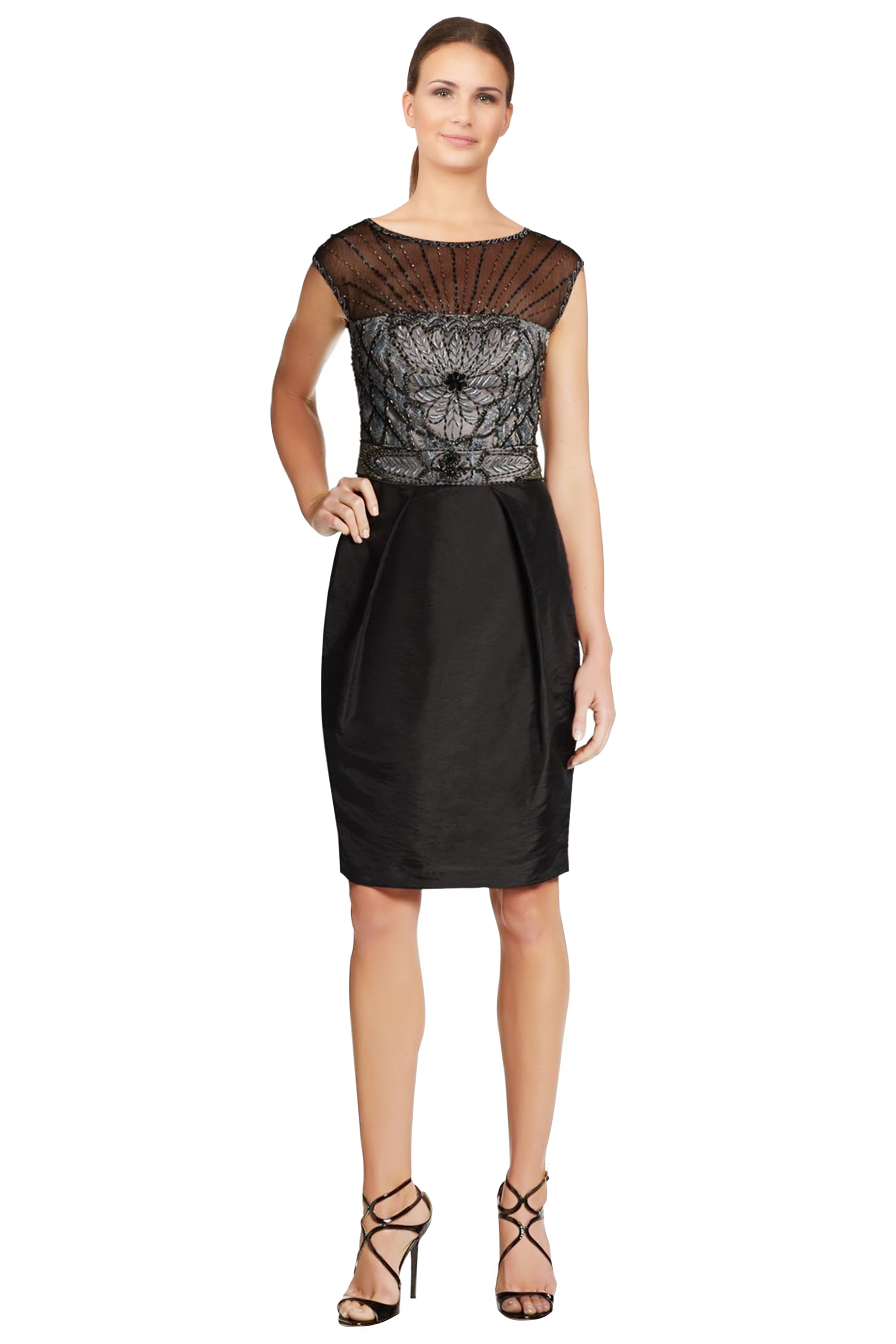 Sue Wong Beaded Embroidered Cocktail Dress