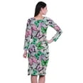 thumbnail image 5 of Moomaya Printed Full Sleeve Bodycon Dress for Women Scoop Neck Side Slit Casual Clothing, 5 of 8