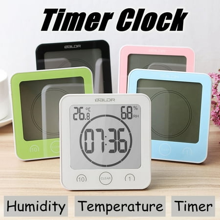 Outdoor Clock With Thermometer Wall Clock Waterproof Shower Bathroom Digital Clock Table Hygrometer Thermometer 5 Colors ()
