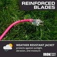 thumbnail image 4 of Iron Forge Cable Weatherproof 25 Ft Outdoor Extension Cord - 16/3 SJTW 13 Amp Heavy Duty Neon Pink Extension Cord 3 Prong - Lighted End, 4 of 7