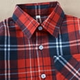 thumbnail image 3 of Kid Girl Boy Long Sleeve Button Down Plaid Flannel Shirt Coffee 100cm, 3 of 5