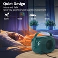 thumbnail image 3 of Space Heater, 800W/500W Small Desk Heater with Temperature Control, Safe and Quiet Ceramic Desktop Heating Fan for Home Bedroom Office Desk Indoor Use, Dark Green, 3 of 14