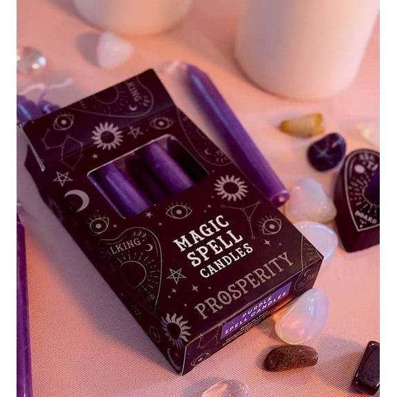 Purple Rich Prosperity Pack of 12 Wicca Occult Witch Ritual Spell Chime Candles