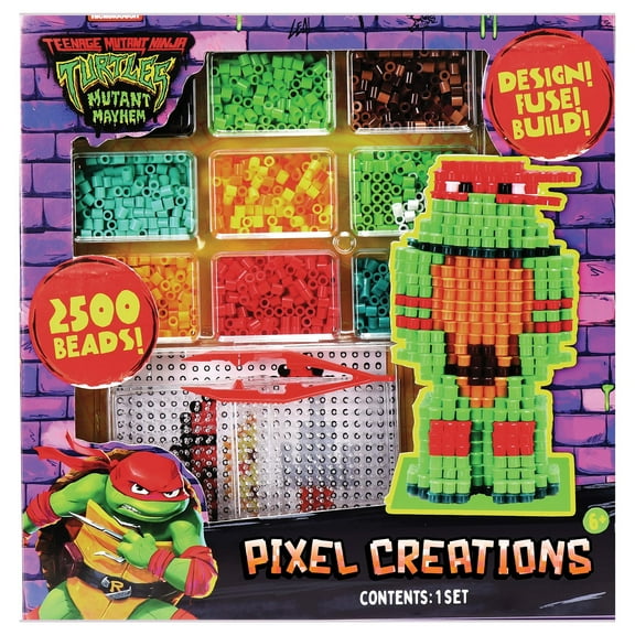 Tara Toy: 3D Pixel Creations - TMNT - 2500 Beads Kit, DIY Your Own 3D Character Figure, Design-Fuse-Display, Building Art & Craft Set, Licensed