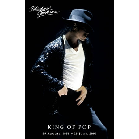 Christian Music Posters - Michael Jackson King of Pop Memorial Moonwalk Hat Iconic Music Poster - 11x17 inch